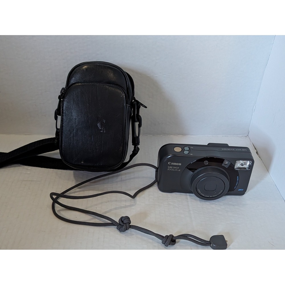 Vintage Canon Sure Shot Zoom Max 35mm Film Camera 38-76mm Lens Case Untested